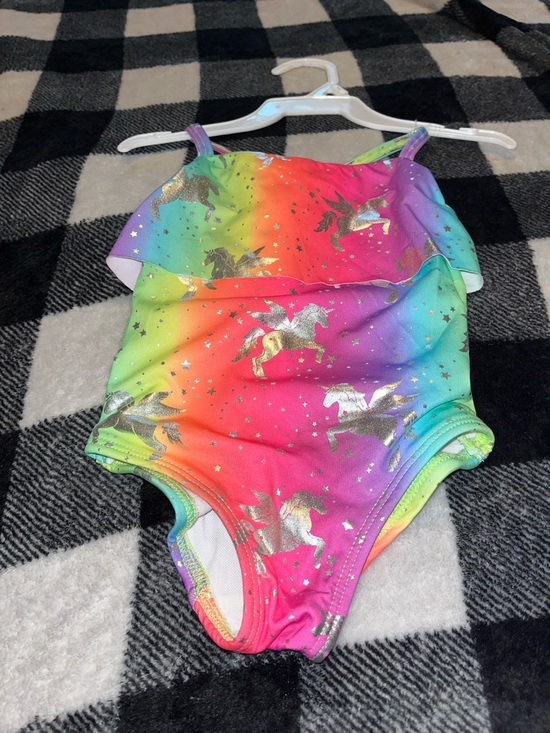Penelope Mack Other - Penelope Mack Kids One Piece Swimsuit - Rainbow with Silver Unicorns